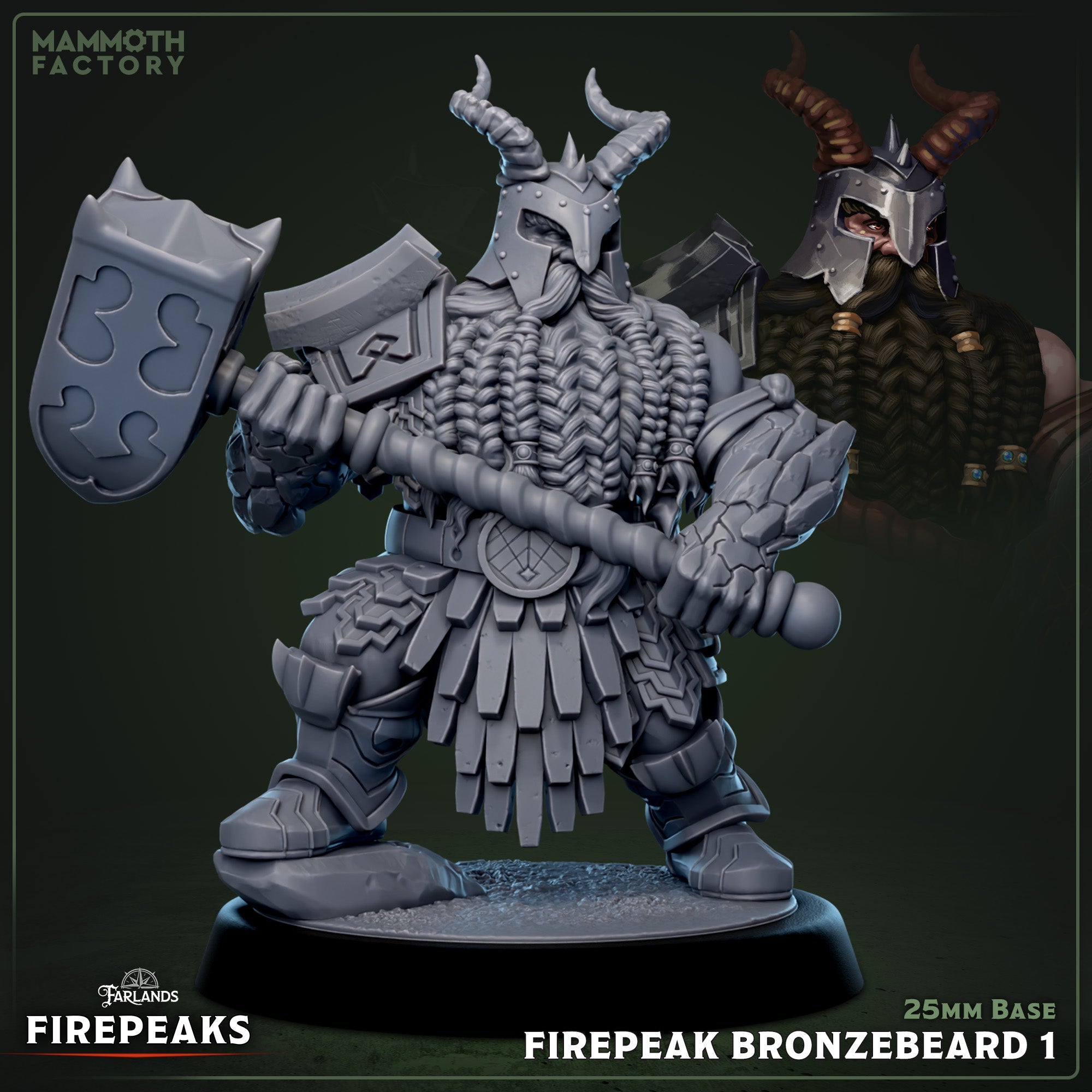 Firepeak Bronzebeard: Sculpt 1 (Male Stone Dwarf Barbarian) Main image