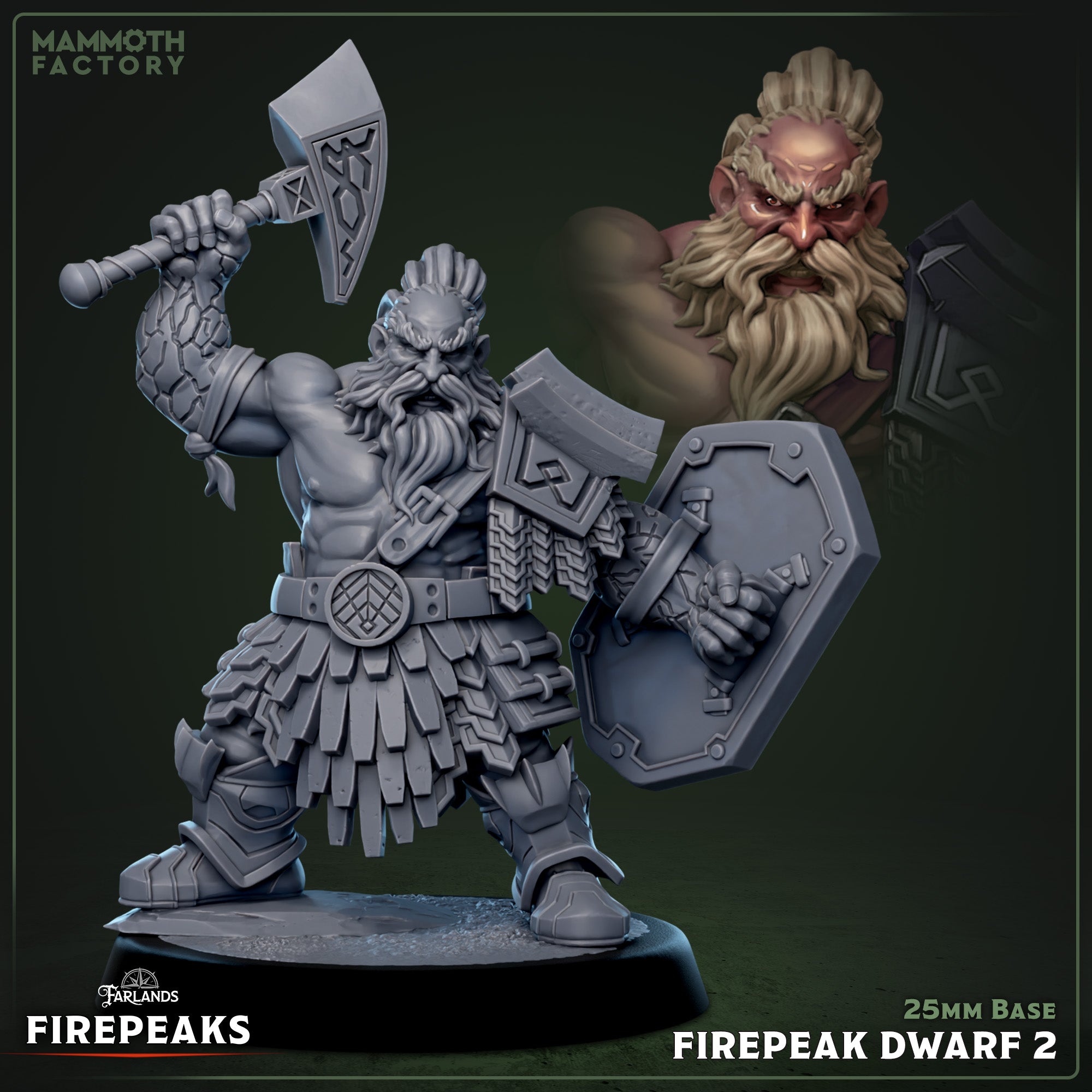 Firepeak Dwarf: Sculpt 2 (Male Dwarf Barbarian) Main image