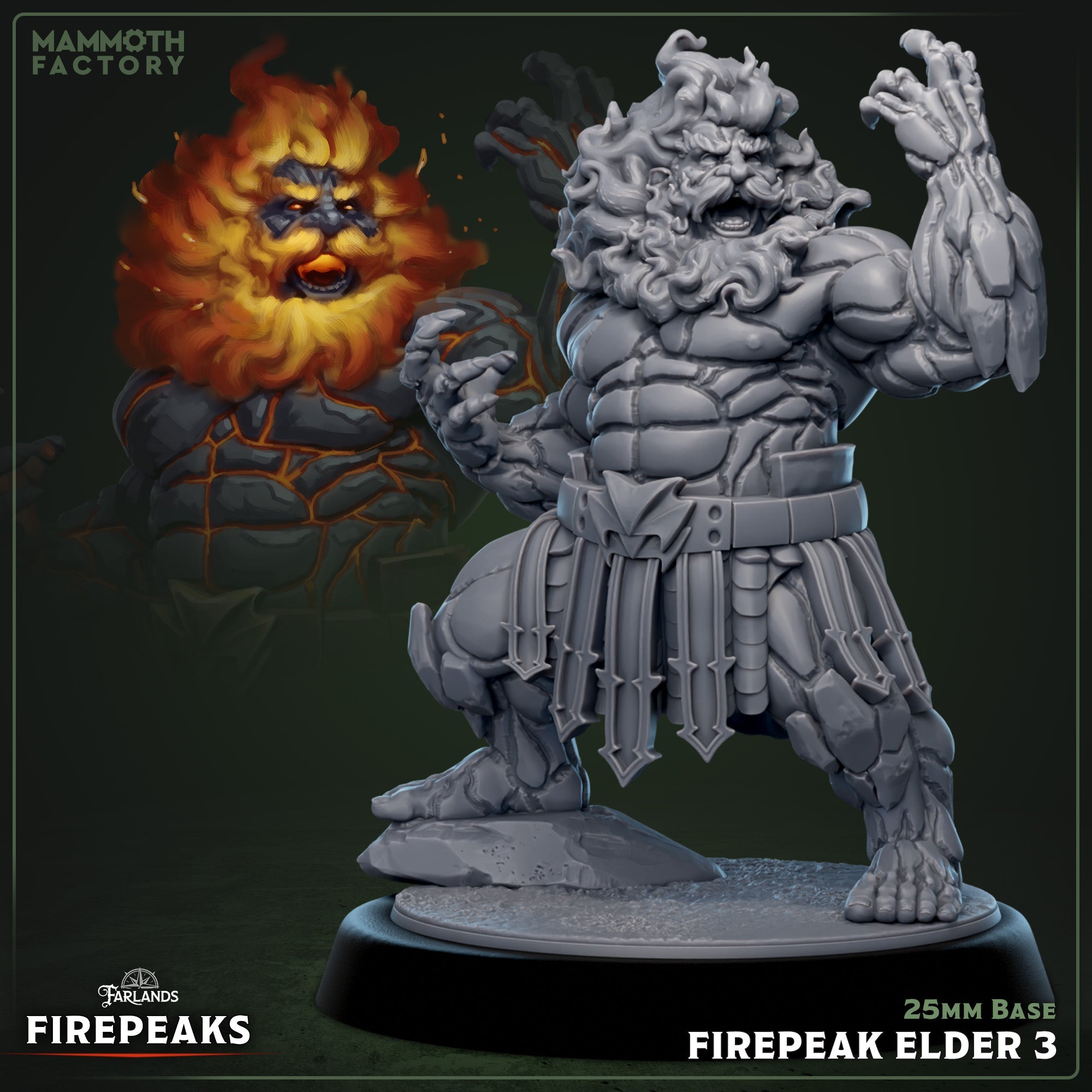 Firepeak Elder: Sculpt 3 (Male Fire Dwarf Grappler) Main image