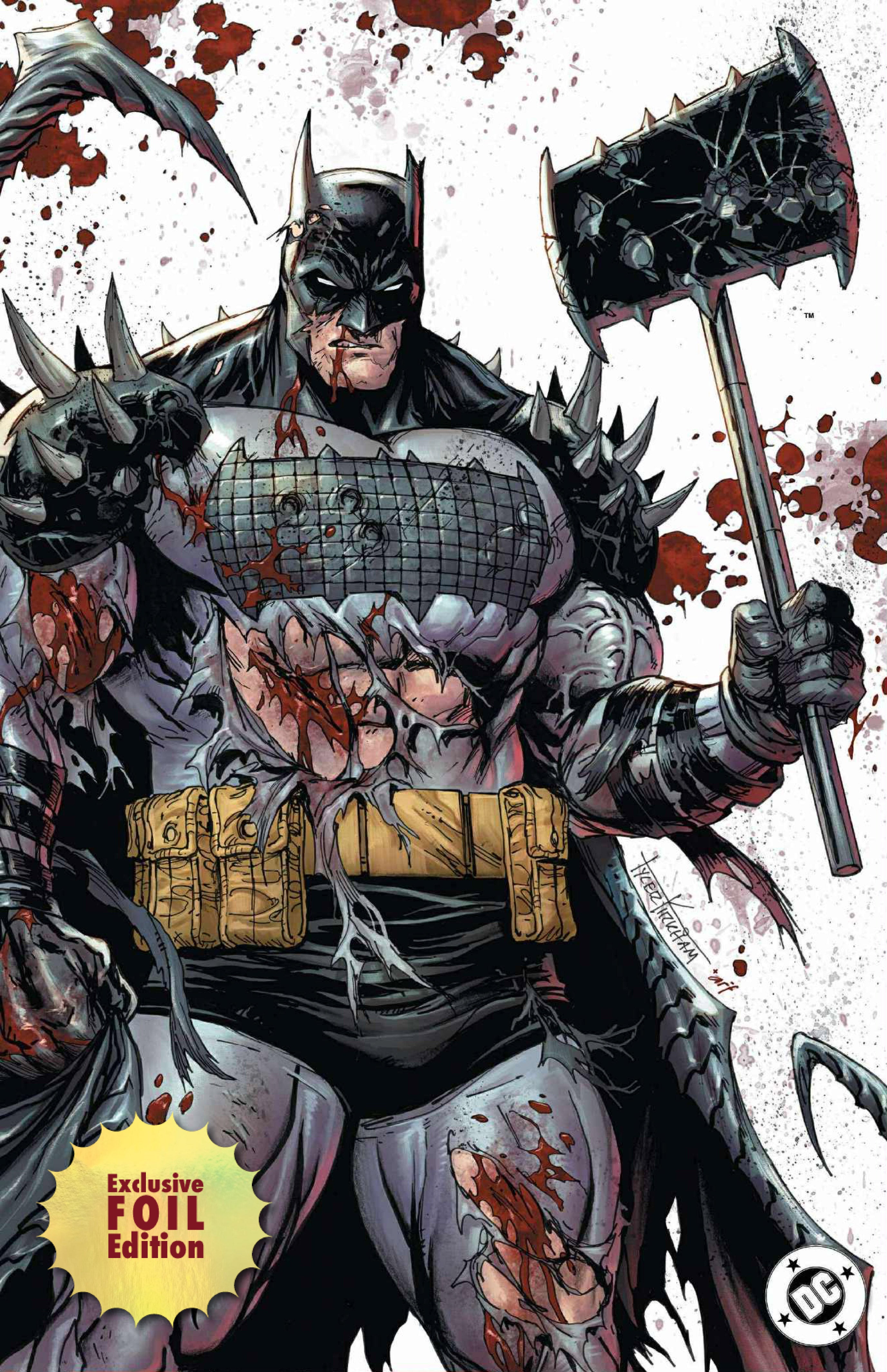 [FOIL] ABSOLUTE BATMAN #14 TYLER KIRKHAM EXCLUSIVE BATLLE DAMAGED BATMAN VIRGIN VAR (11/2025) Main image