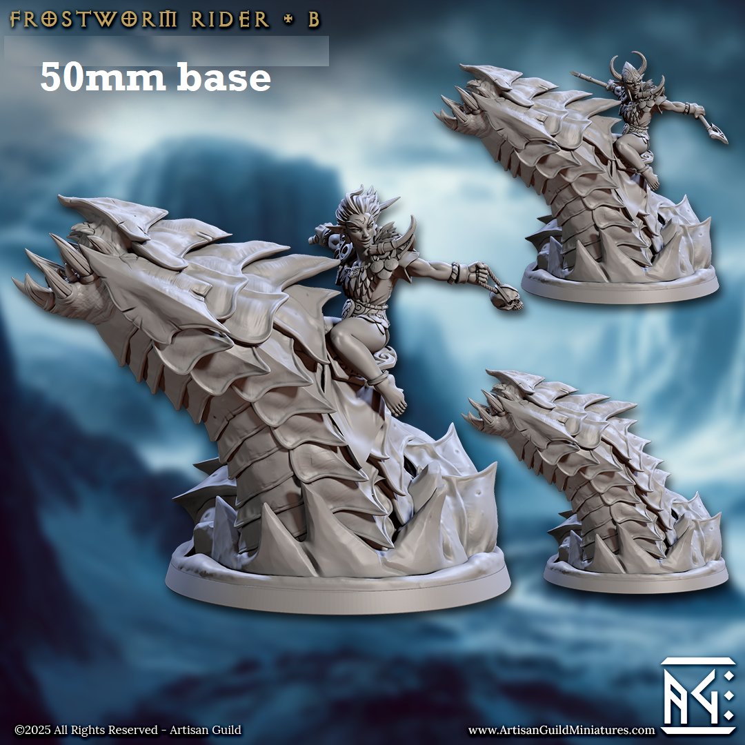 Frostworm Rider: Sculpt B (Female Elf Rogue Cavalry Unit) Main image