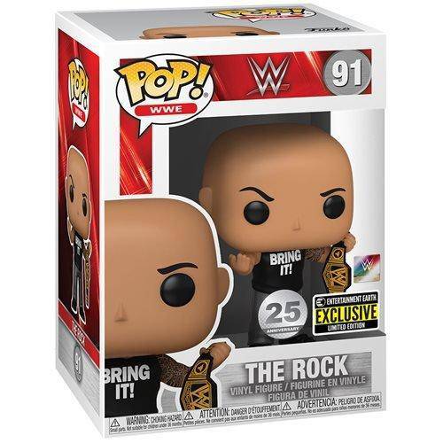 Funko Pop! WWE Vinyl Figures - Select Figure(s) #91 The Rock with Championship Belt (EE Exclusive)