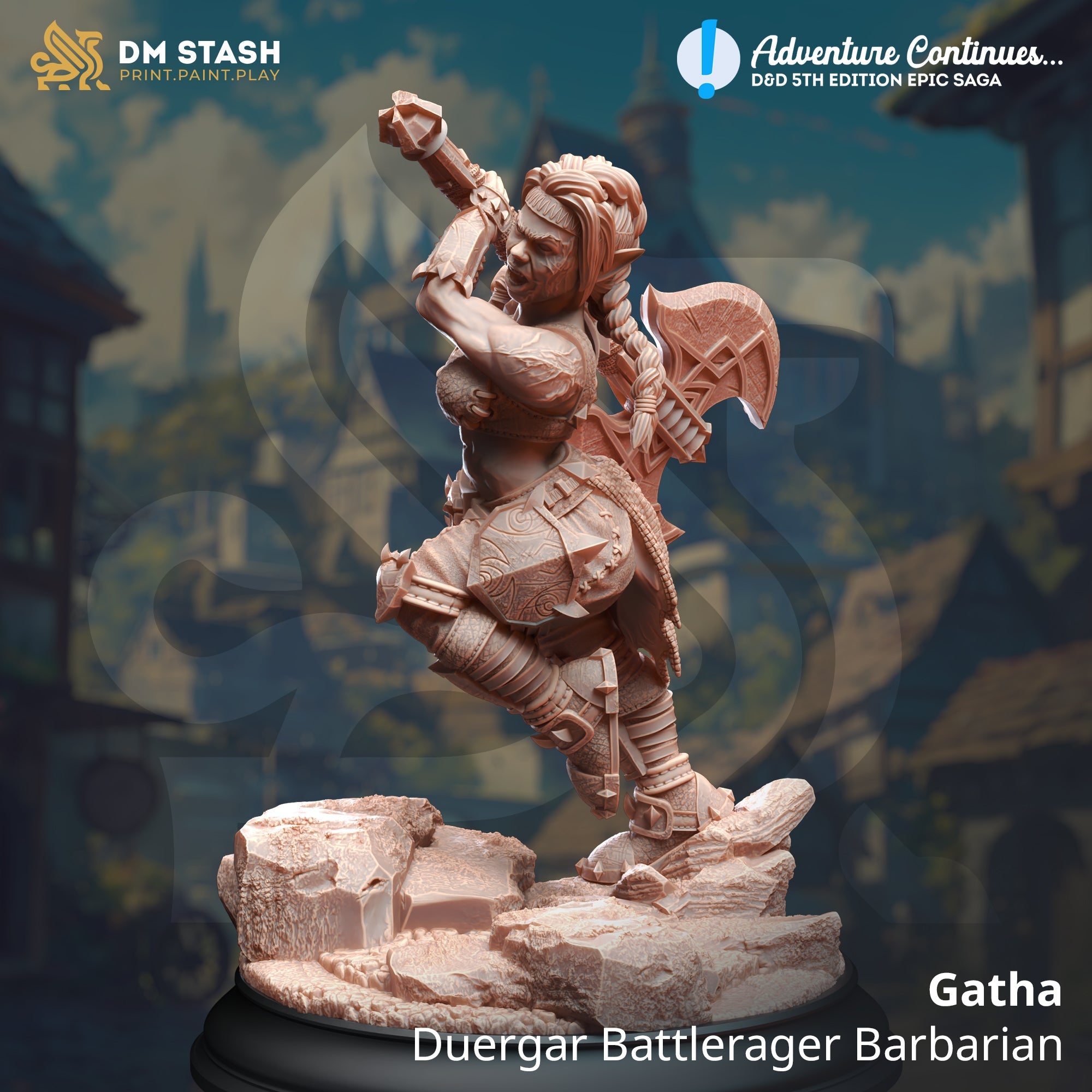 Gatha, Duergar Battlerager (Female Dwarf Barbarian) Main image