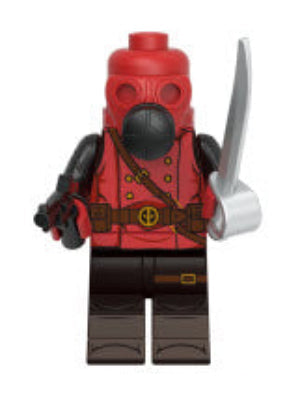 Red Mercenary Custom Minifig - Collectors World Toys Hover Image