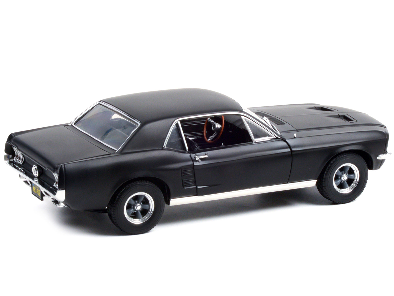 1967 Ford Mustang Coupe Matt Black (Adonis Creed's) "Creed" (2015) Movie 1/18 Diecast Model Car by Greenlight