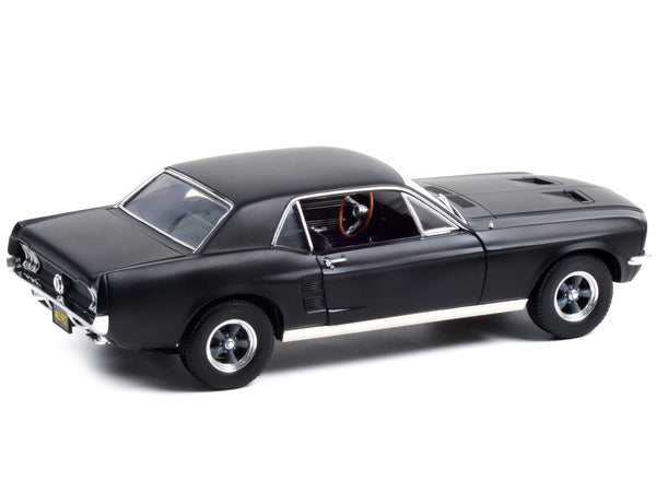 1967 Ford Mustang Coupe Matt Black (Adonis Creed's) "Creed" (2015) Movie 1/18 Diecast Model Car by Greenlight