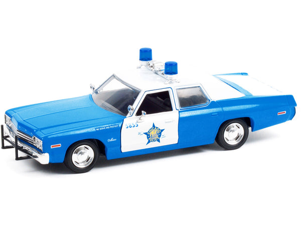1974 Dodge Monaco Blue and White CPD "Chicago Police Department" (Illinois) "Hot Pursuit" Series 1/24 Diecast Model Car by Greenlight