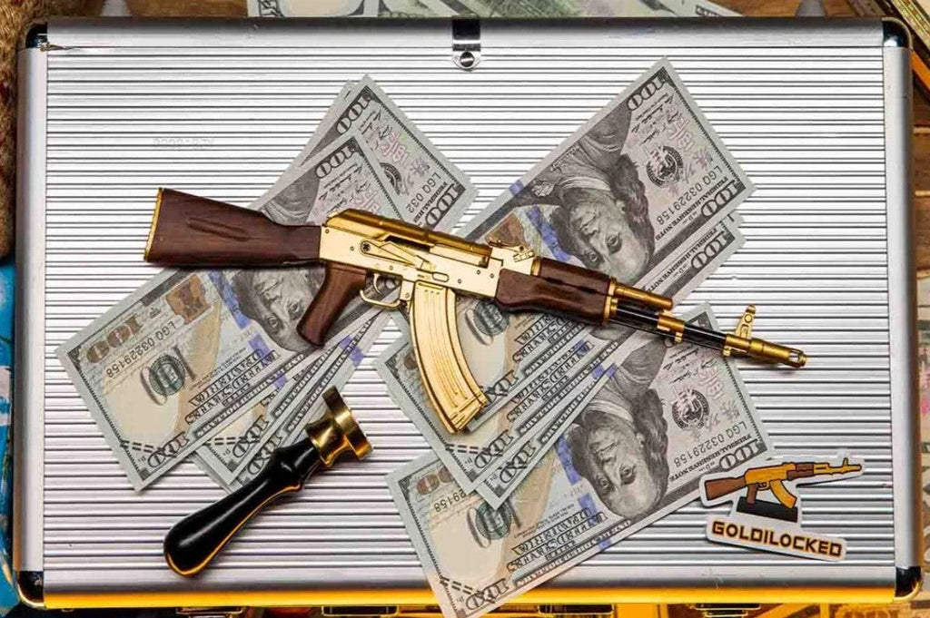 1/3 Scale Die Cast AK47 Model Rifle, Gold