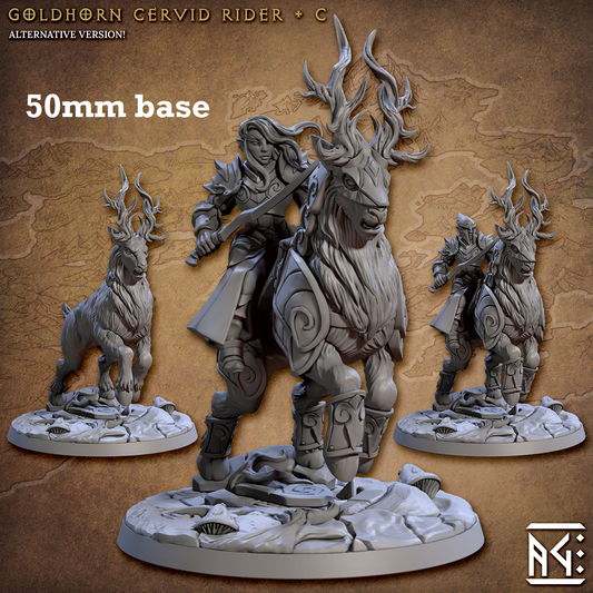 Goldhorn Cervid Riders: Sculpt C (High Elf Calvary Unit)