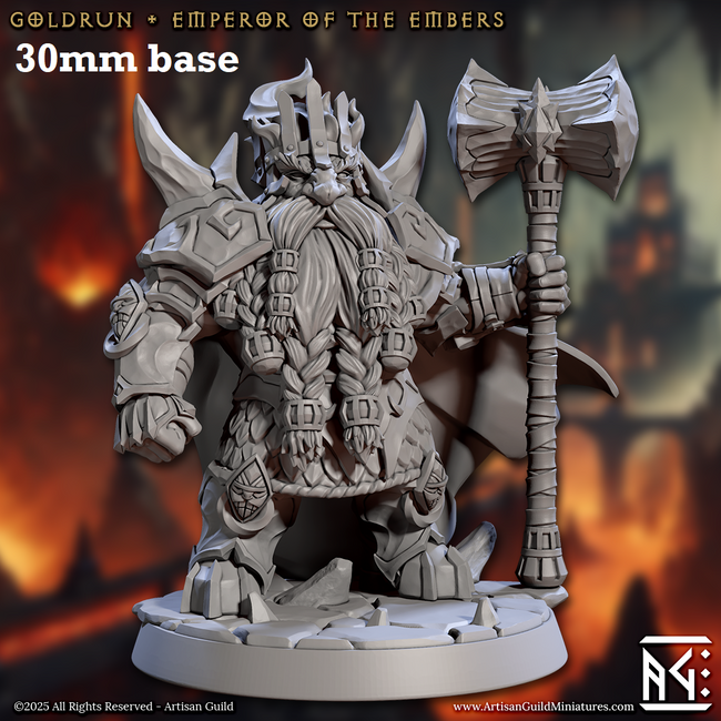 Goldrun, Emperor of the Embers (Male Fire Dwarf Warlord King) - Hover Image