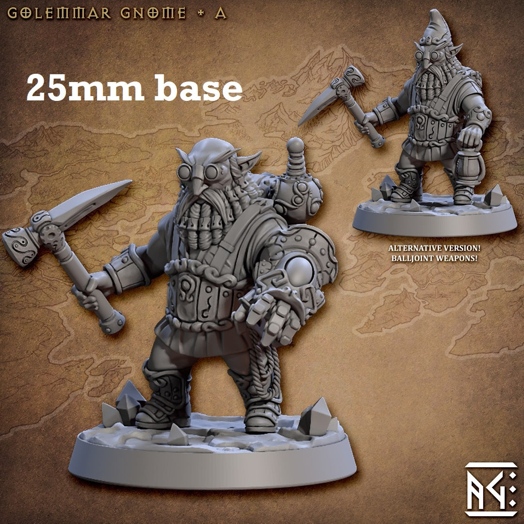Golemmar Gnome: Sculpt A (Male Gnome Artificer) - Collectors World Toys