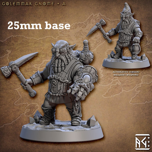 Golemmar Gnome: Sculpt A (Male Gnome Artificer) - Collectors World Toys Hover Image