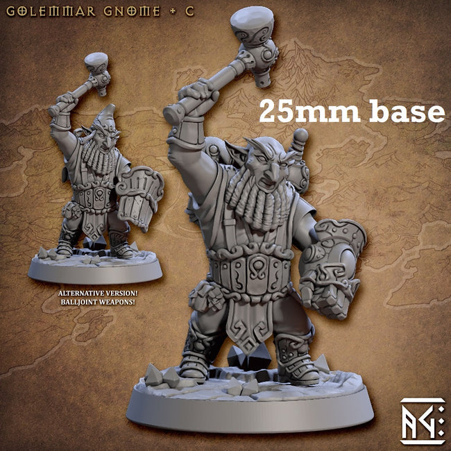 Golemmar Gnome: Sculpt C (Male Gnome Barbarian) - Collectors World Toys Hover Image
