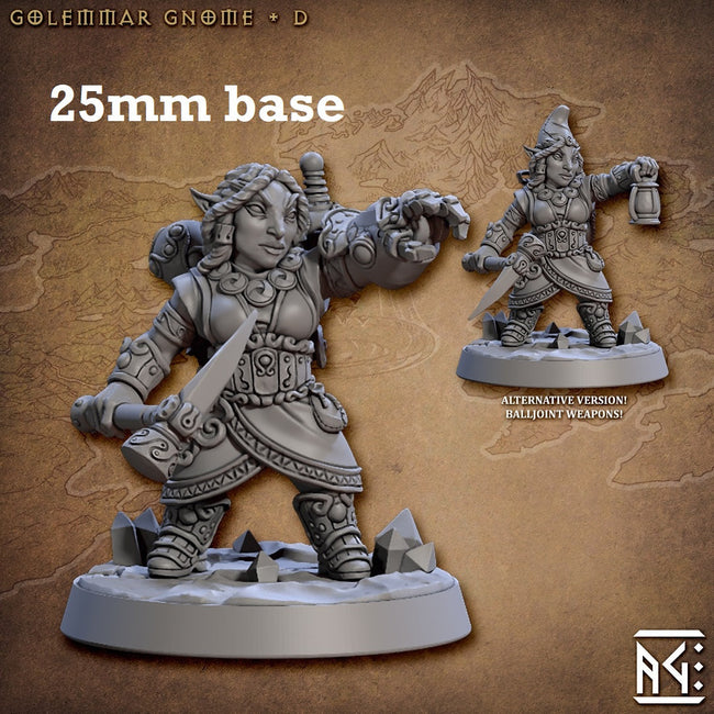 Golemmar Gnome: Sculpt D (Female Gnome Artificer) - Collectors World Toys Hover Image
