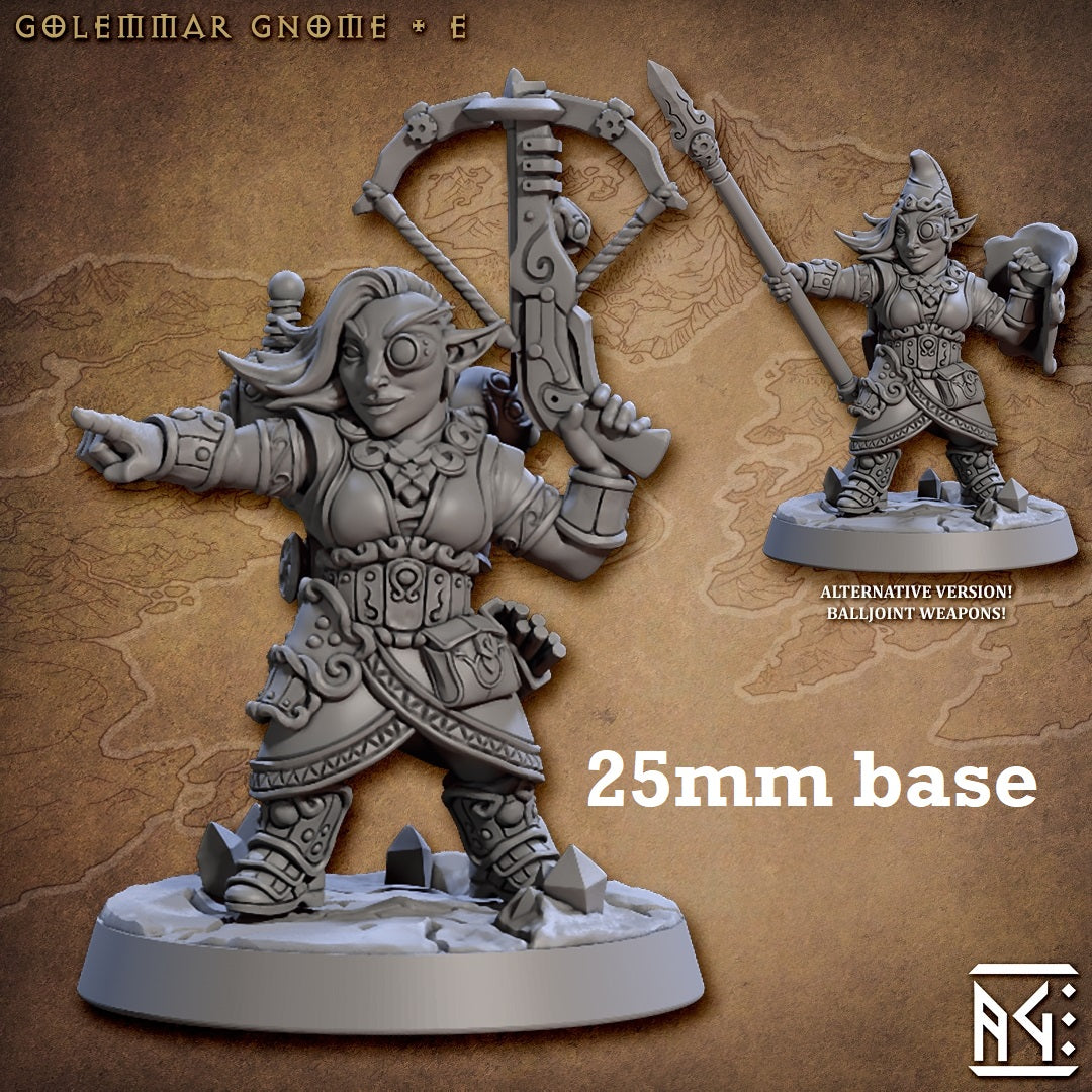 Golemmar Gnome: Sculpt E (Female Gnome Artificer) - Collectors World Toys