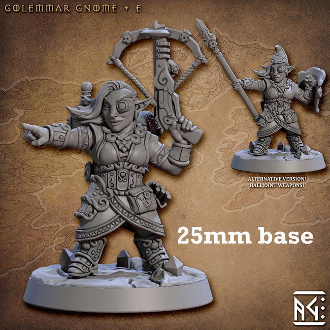 Golemmar Gnome: Sculpt E (Female Gnome Artificer) - Collectors World Toys Hover Image
