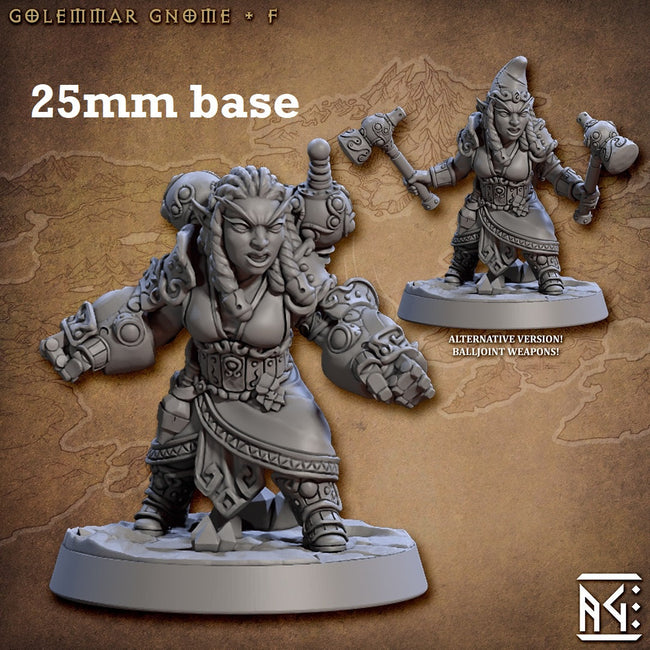 Golemmar Gnome: Sculpt F (Female Gnome Artificer) - Collectors World Toys Hover Image