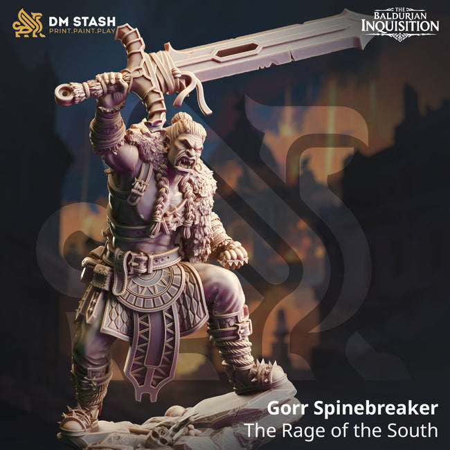 Gorr Spinebreaker, the Rage of the South (Male Half-Orc Barbarian) Hover Image