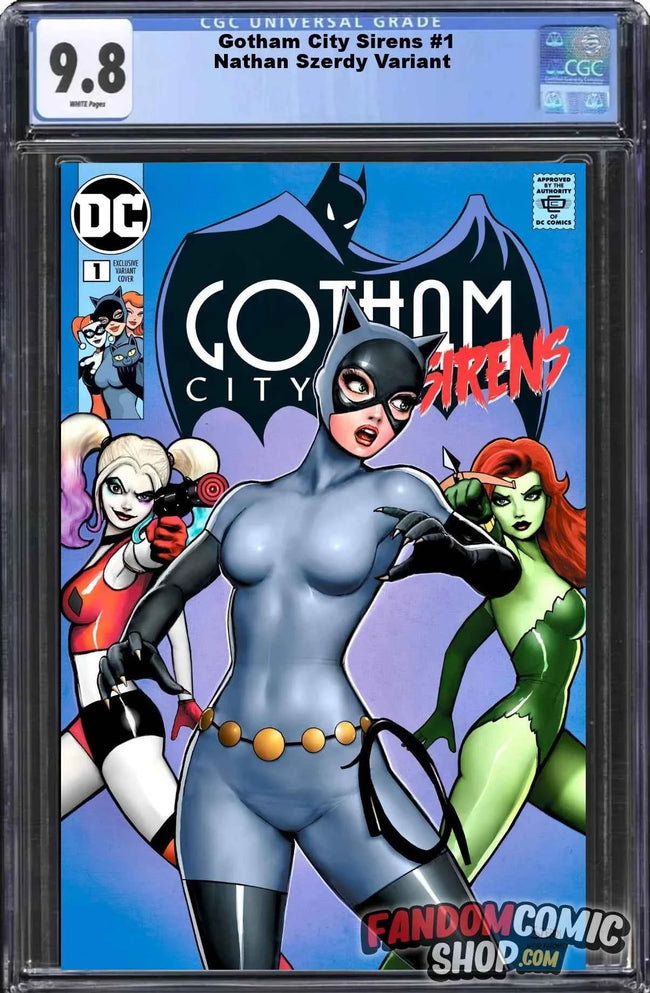 GOTHAM CITY SIRENS #1 (NATHAN SZERDY EXCLUSIVE HOMAGE VARIANT)(2024) ~ CGC Graded 9.8 Hover Image