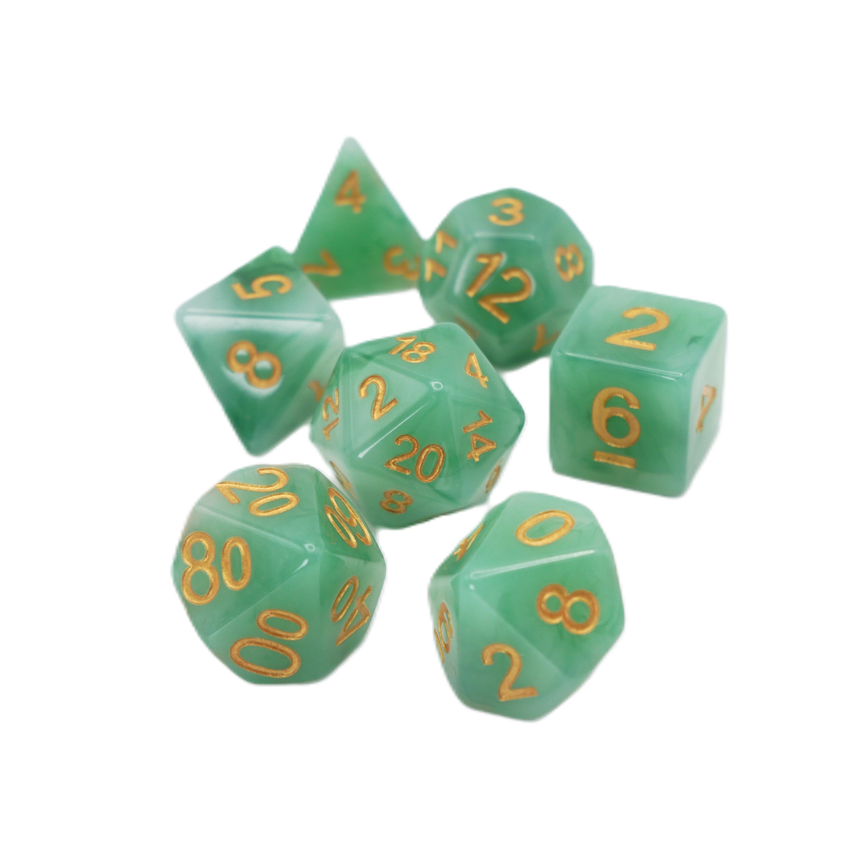 Greener Pastures - 7 Piece DnD Dice Set | Acrylic RPG Gaming Dice Main image