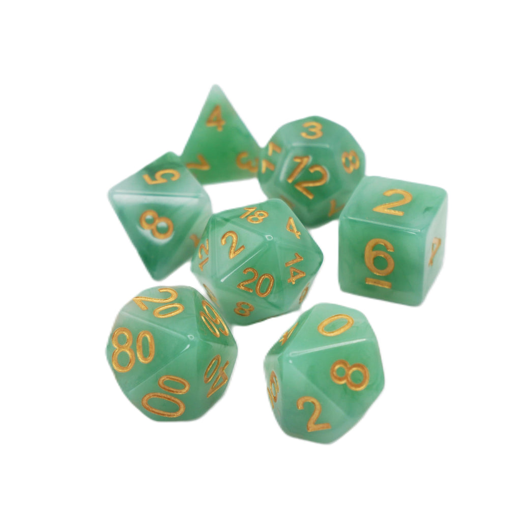 Greener Pastures - 7 Piece DnD Dice Set | Acrylic RPG Gaming Dice - Collectors World Toys