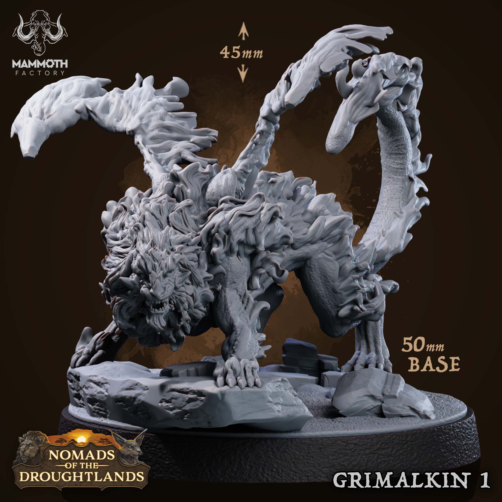 Grimalkin: Sculpt 1 (Winged Lion Fire Elemental) Main image