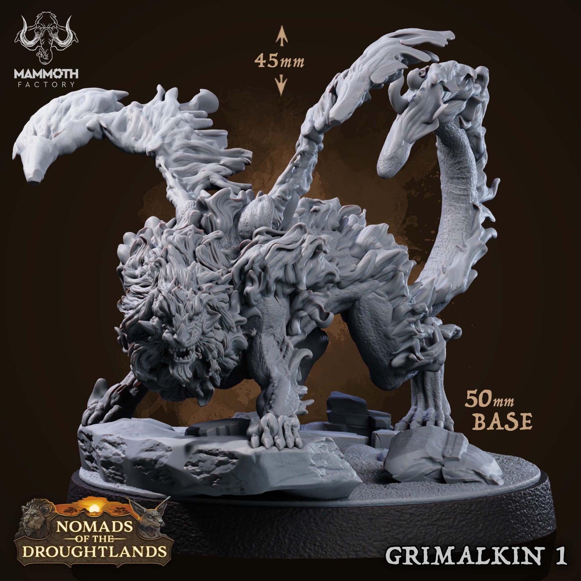 Grimalkin: Sculpt 1 (Winged Lion Fire Elemental)
