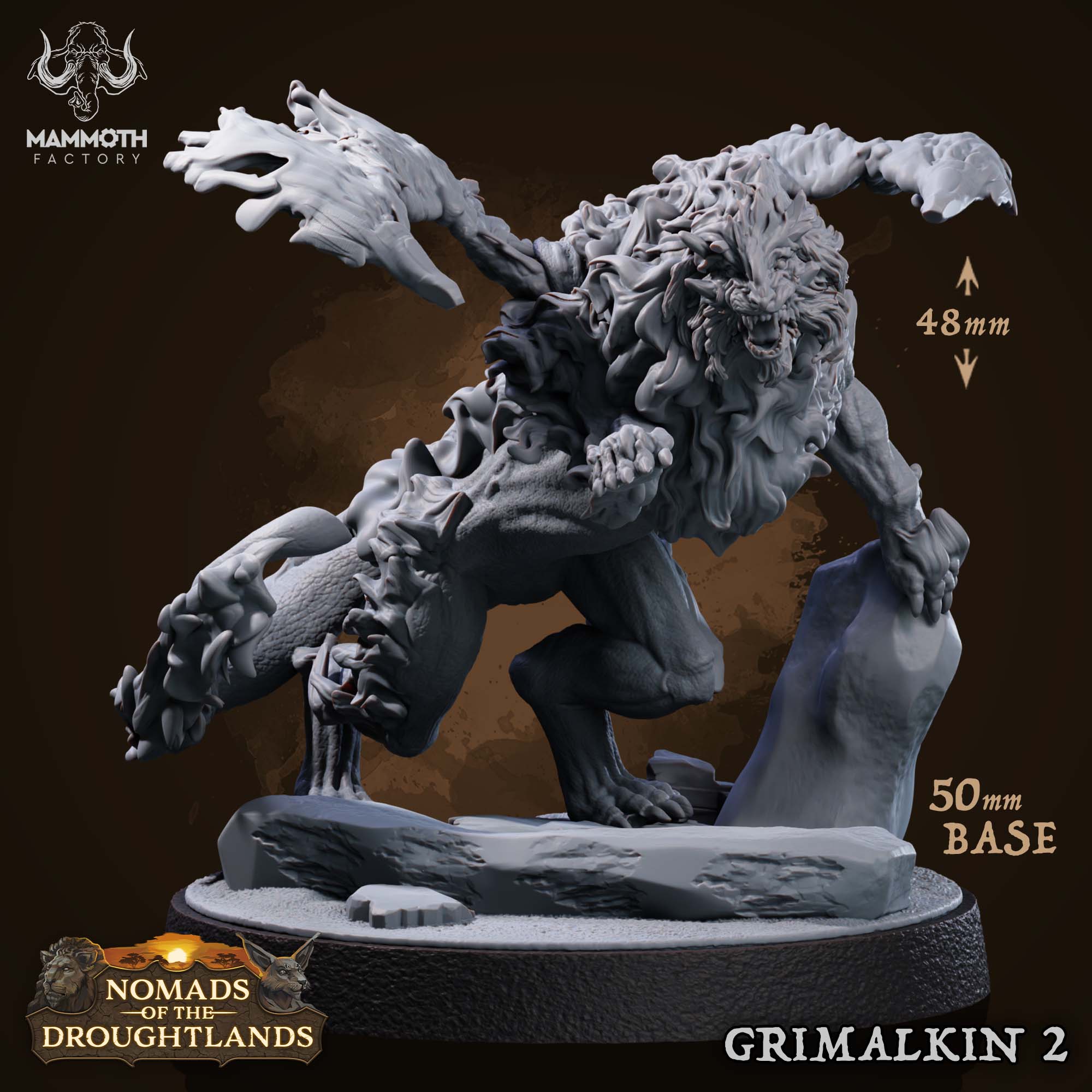 Grimalkin: Sculpt 2 (Winged Lion Fire Elemental) Main image