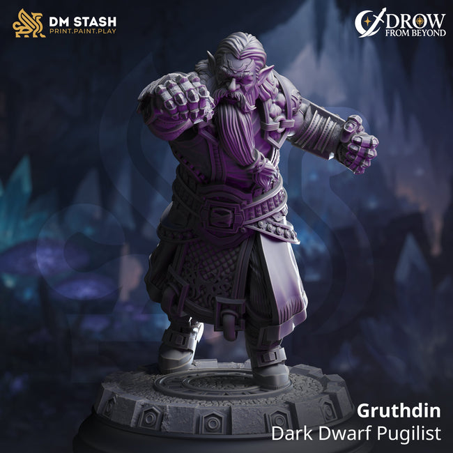 Gruthdin, Dark Dwarf Pugilist (Male Dwarven Monk) - Collectors World Toys Hover Image