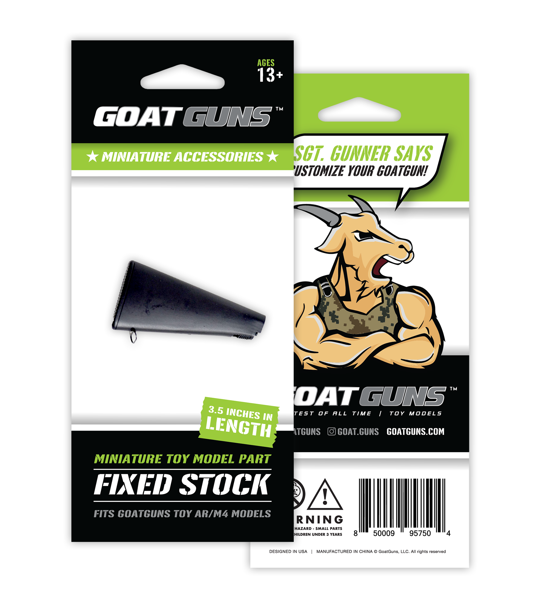 Mini Fixed AR Stock, Fits M16/AR15 Models