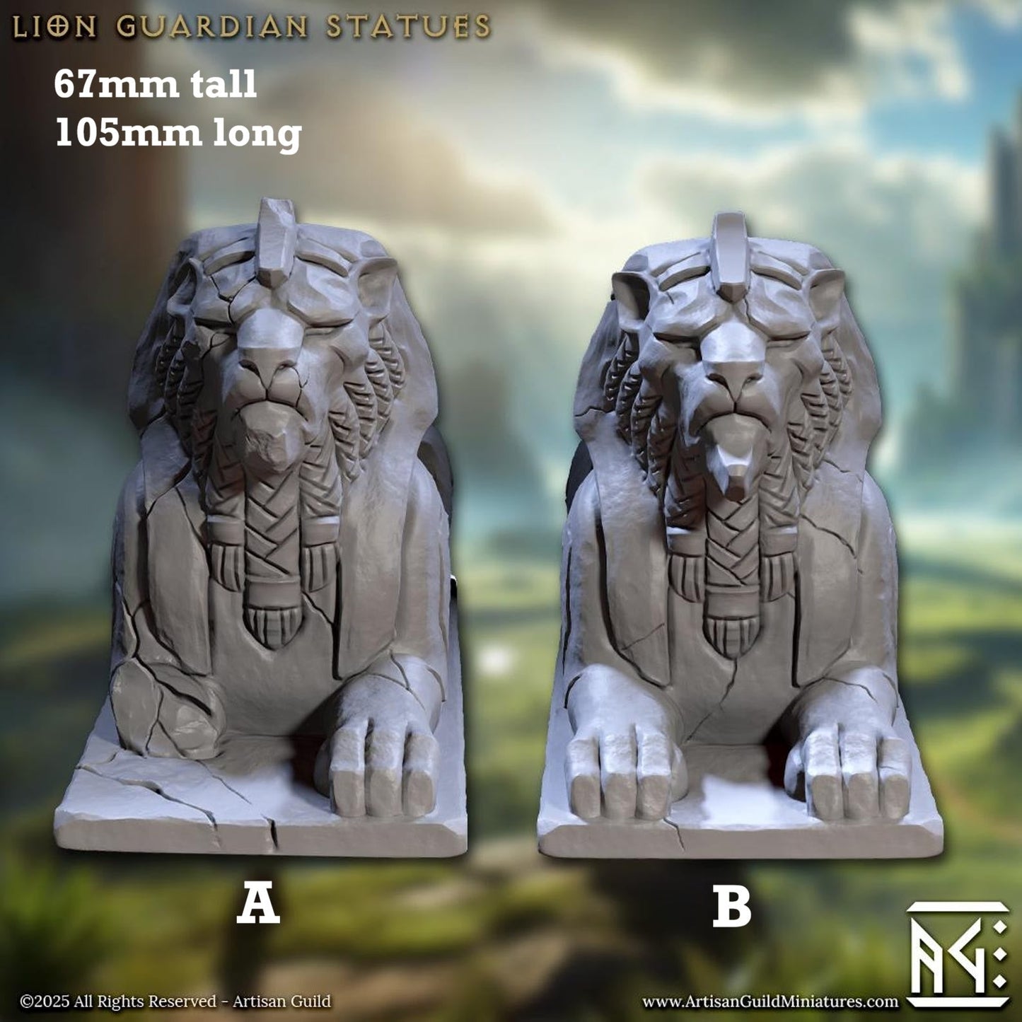 Guardian Lion Statues (Scatter Terrain)