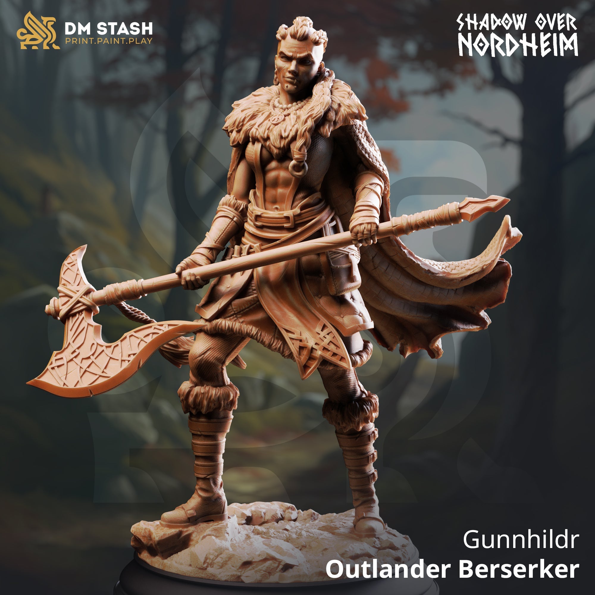 Gunnhildr, Outlander Berserker (Female Human Barbarian) Main image