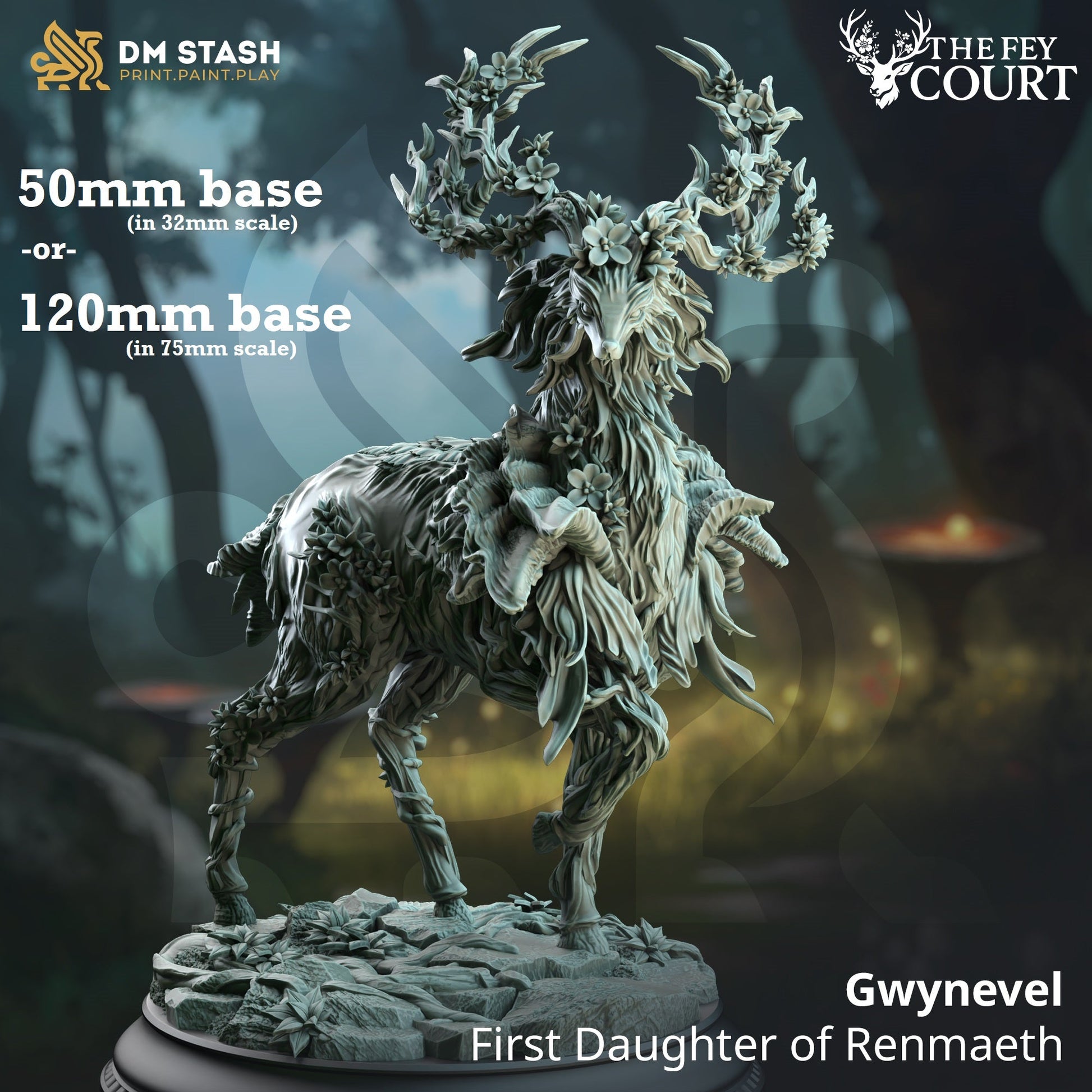 Gwynevel, First Daughter of Renmaeth (Fey Deer)