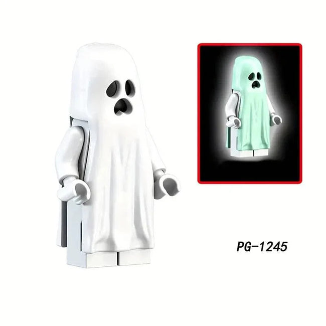 Glow in the Dark Shocked Ghost Lego Minifigures - Collectors World Toys Hover Image