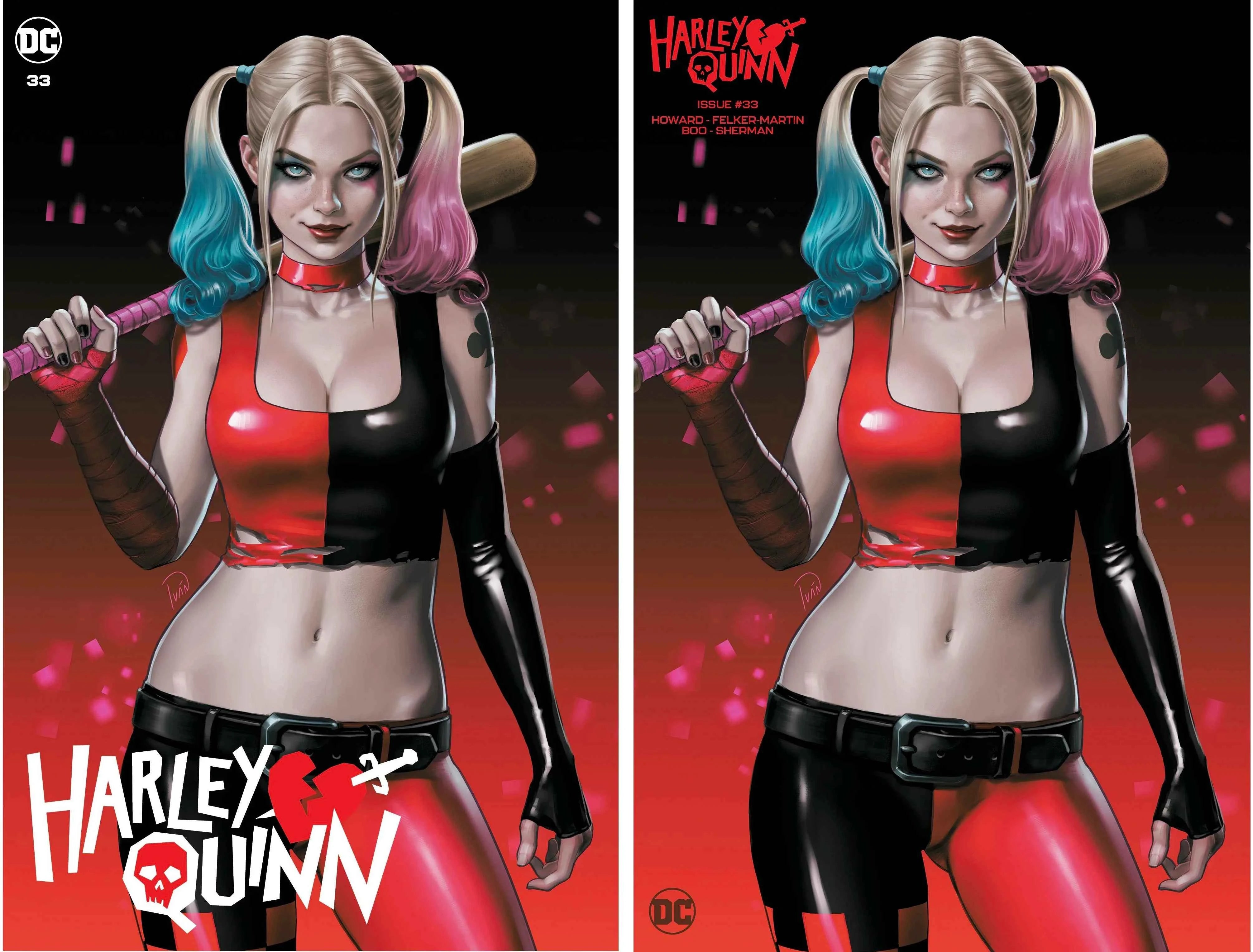 HARLEY QUINN #33 (IVAN TALAVERA EXCLUSIVE TRADE/MINIMAL VARIANT SET)(2023) ~ DC Comics Main image