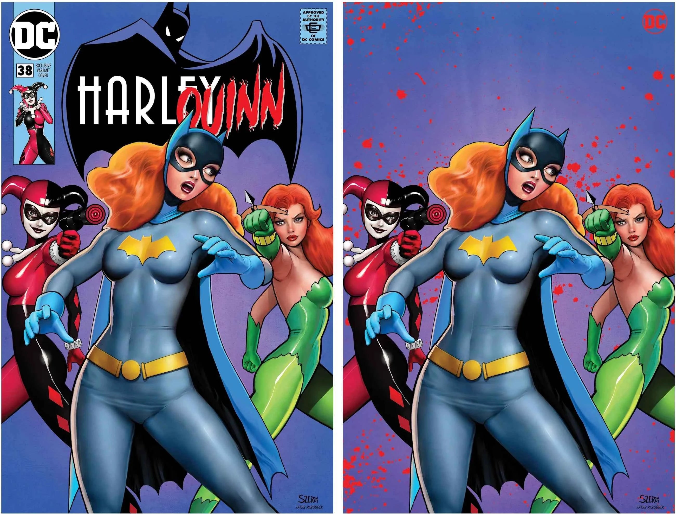 HARLEY QUINN #38 (NATHAN SZERDY EXCLUSIVE HOMAGE TRADE/BLOODY VIRGIN VARIANT SET) Main image