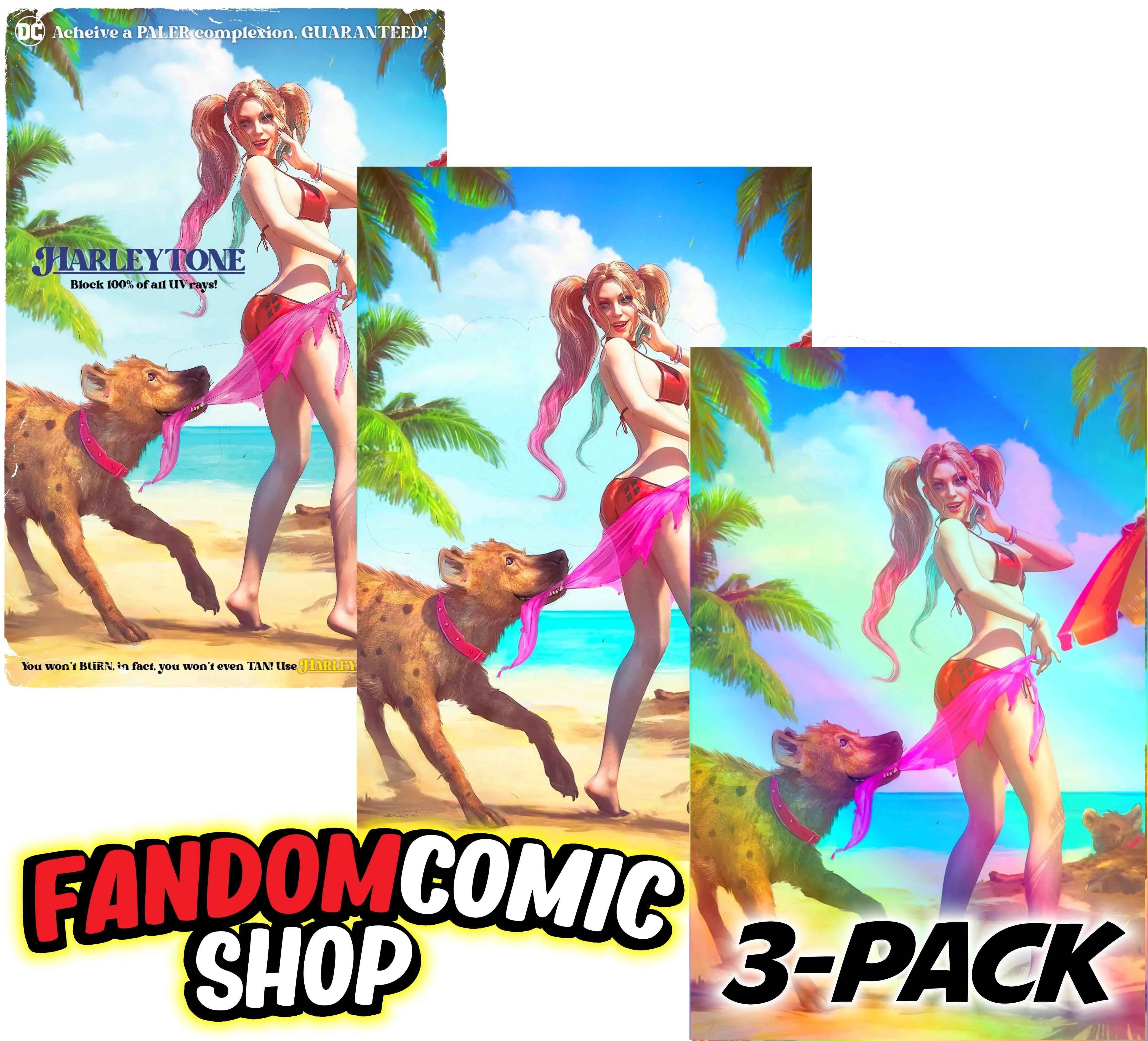 HARLEY QUINN #40 (TIAGO DA SILVA EXCLUSIVE COPPERTONE HOMAGE TRADE/VIRGIN/FOIL SET) ~ DC Main image