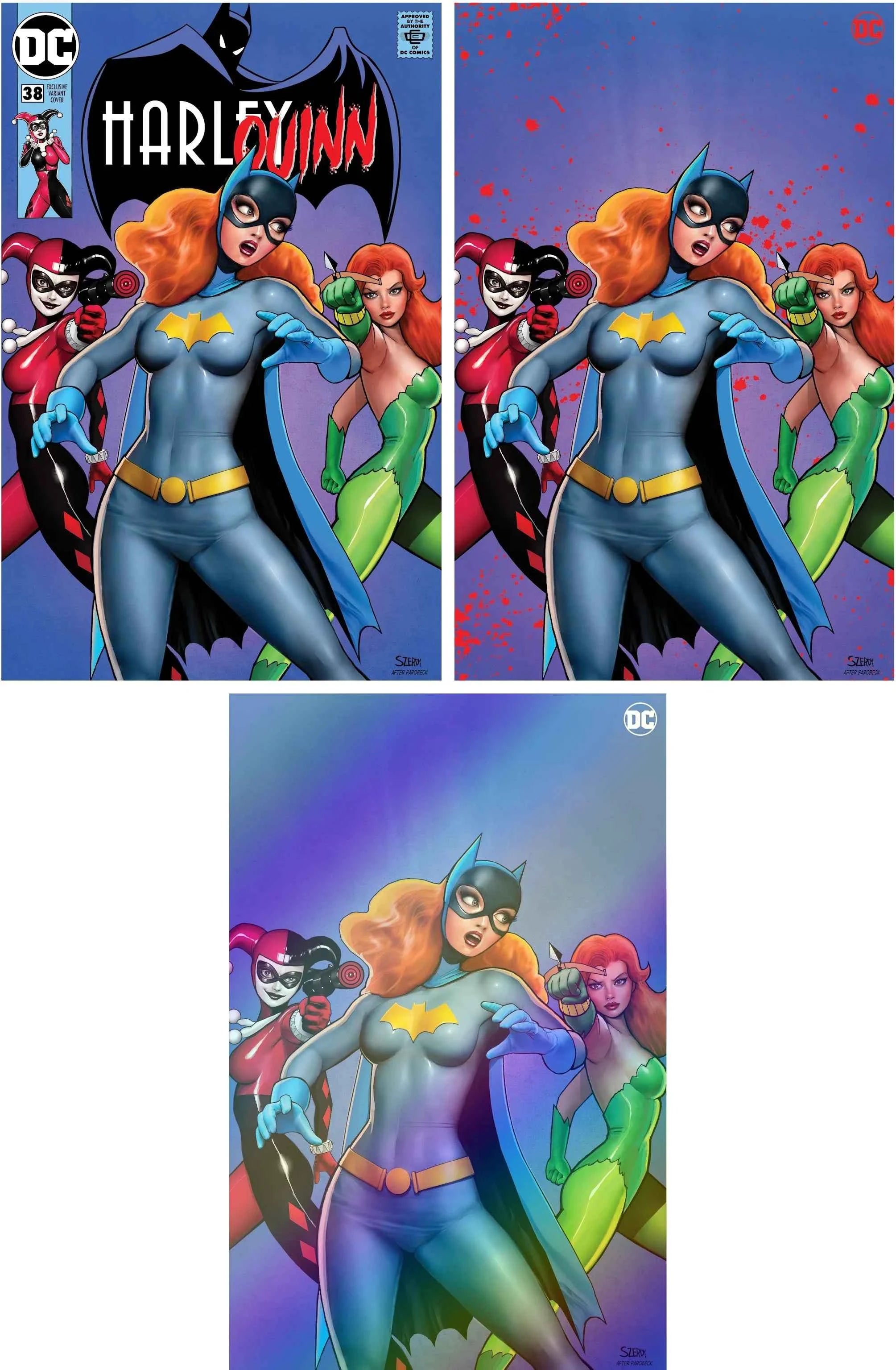 HARLEY QUINN #38 (NATHAN SZERDY EXCLUSIVE HOMAGE TRADE/BLOODY VIRGIN/FOIL VARIANT SET) Main image