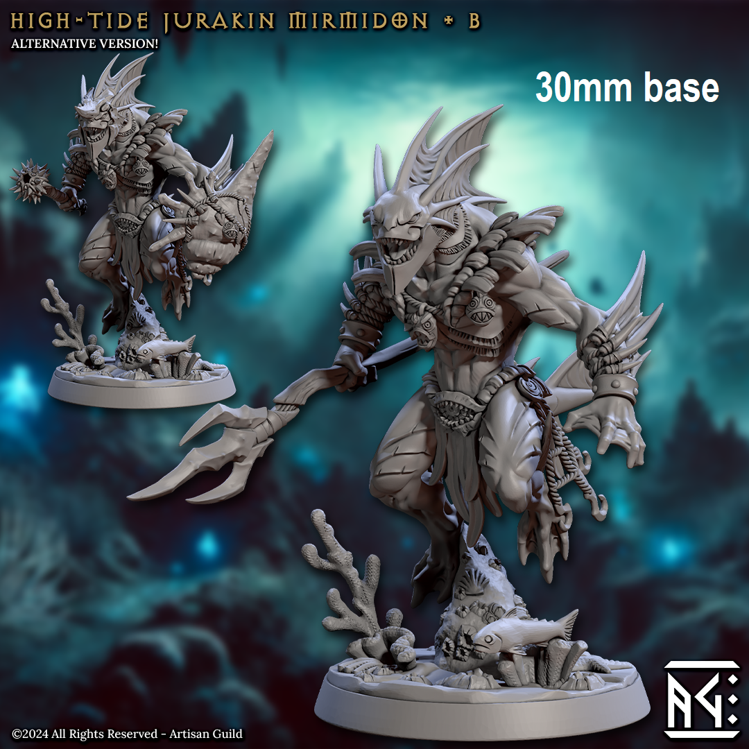 High-Tide Jurakin Mirmidon: Sculpt B (Male Merfolk Warrior) Main image