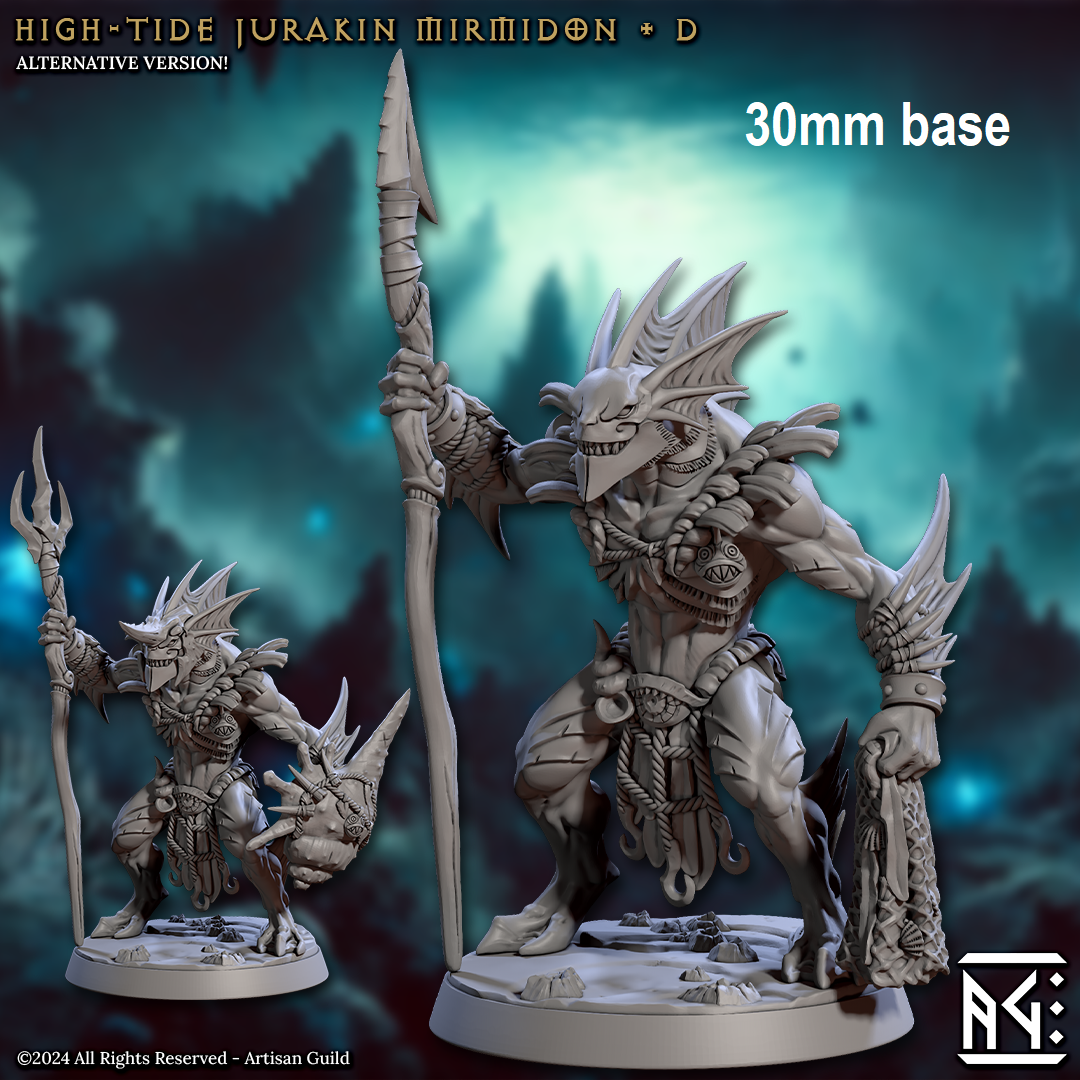 High-Tide Jurakin Mirmidon: Sculpt D (Male Merfolk Warrior) Main image