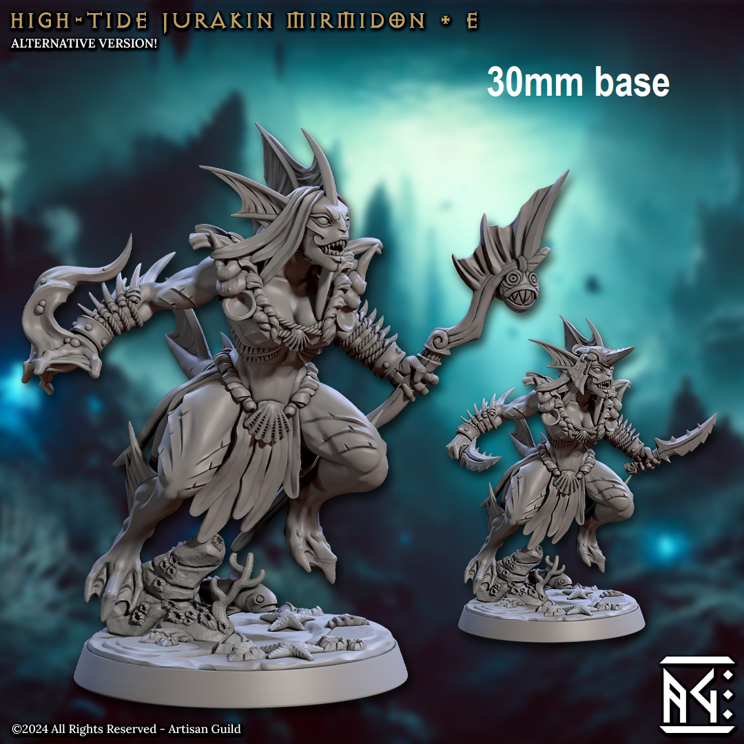 High-Tide Jurakin Mirmidon: Sculpt E (Female Merfolk Warrior) Main image