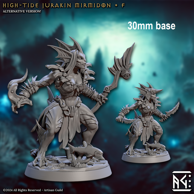 High-Tide Jurakin Mirmidon: Sculpt F (Female Merfolk Warrior) Hover Image