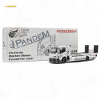 MicroTurbo HINO 300 Flat Bed Transport Truck in Pandem Rocket Bunny White 1:64 - Collectors World Toys