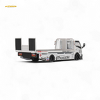 MicroTurbo HINO 300 Flat Bed Transport Truck in Pandem Rocket Bunny White 1:64 - Collectors World Toys