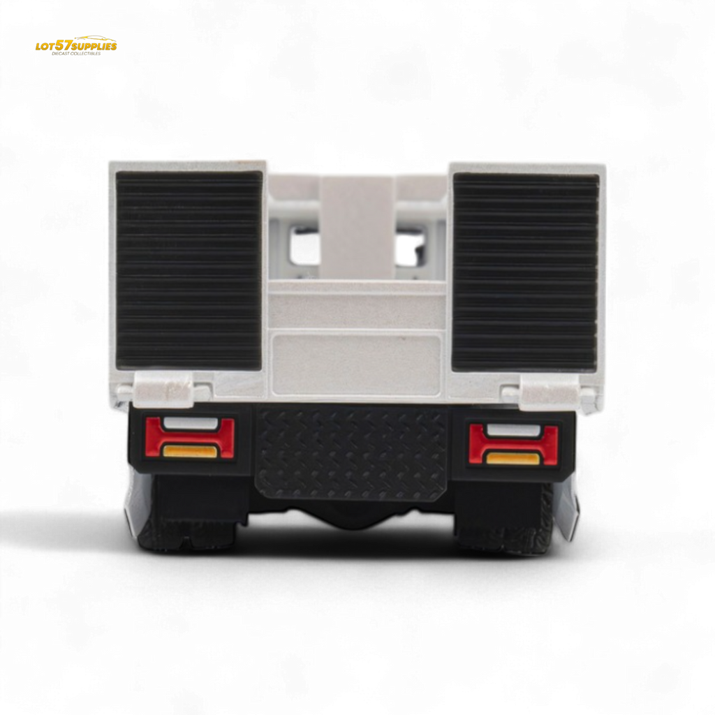 MicroTurbo HINO 300 Flat Bed Transport Truck in Pandem Rocket Bunny White 1:64 - Collectors World Toys