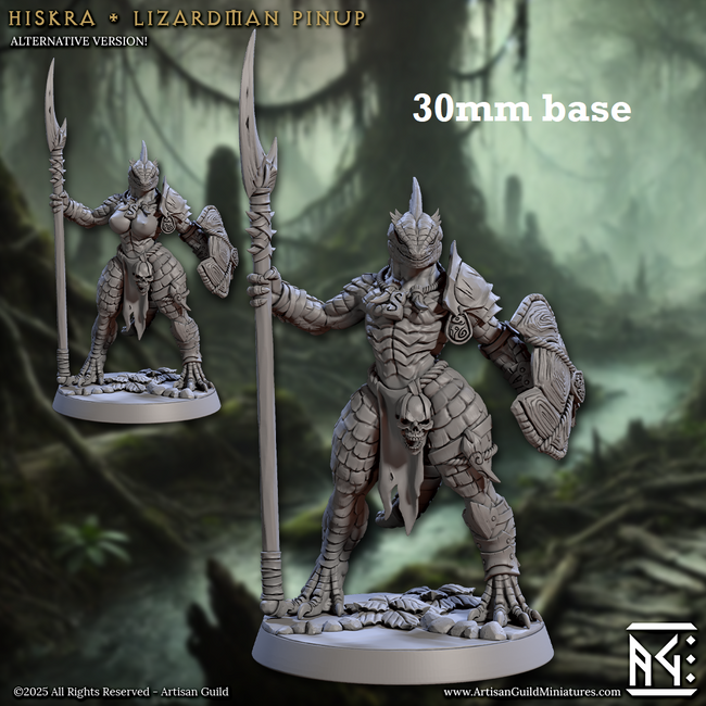 Hiskra (Female Lizardfolk Warrior Pinup) Hover Image
