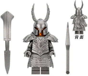 Silver Dark Soul Knight Custom Minifig - Collectors World Toys Hover Image