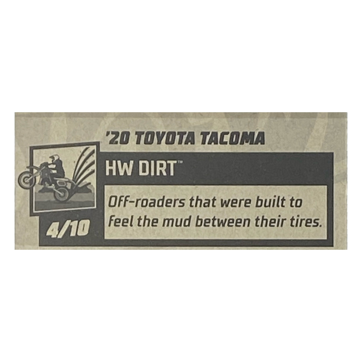 Hot Wheels '20 Toyota Tacoma - HW Dirt 4/10