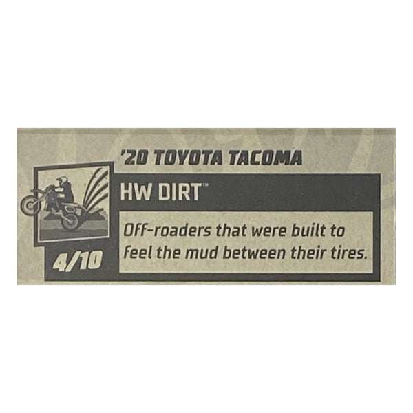 Hot Wheels '20 Toyota Tacoma - HW Dirt 4/10