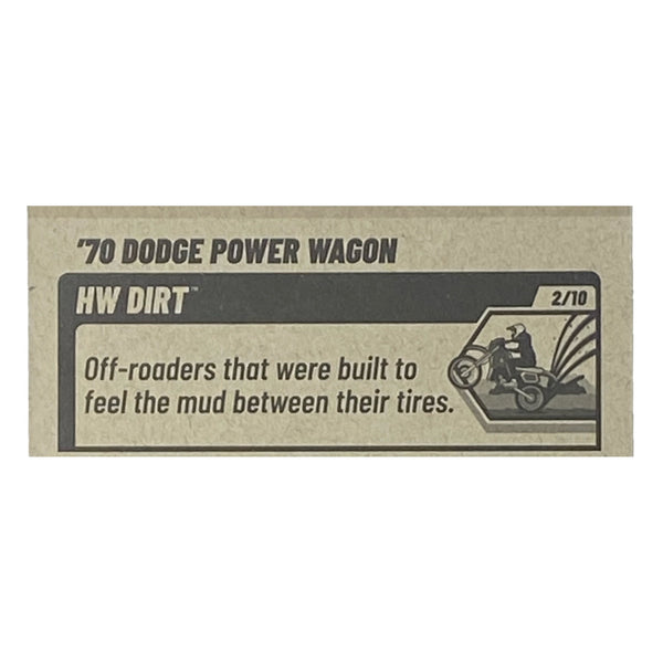 Hot Wheels '70 Dodge Power Wagon - HW Dirt 2/10